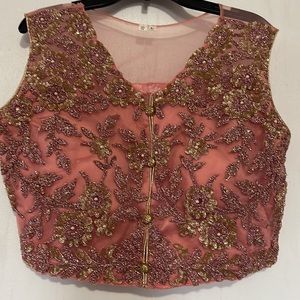 Indian 3 piece lehenga in pink and gold